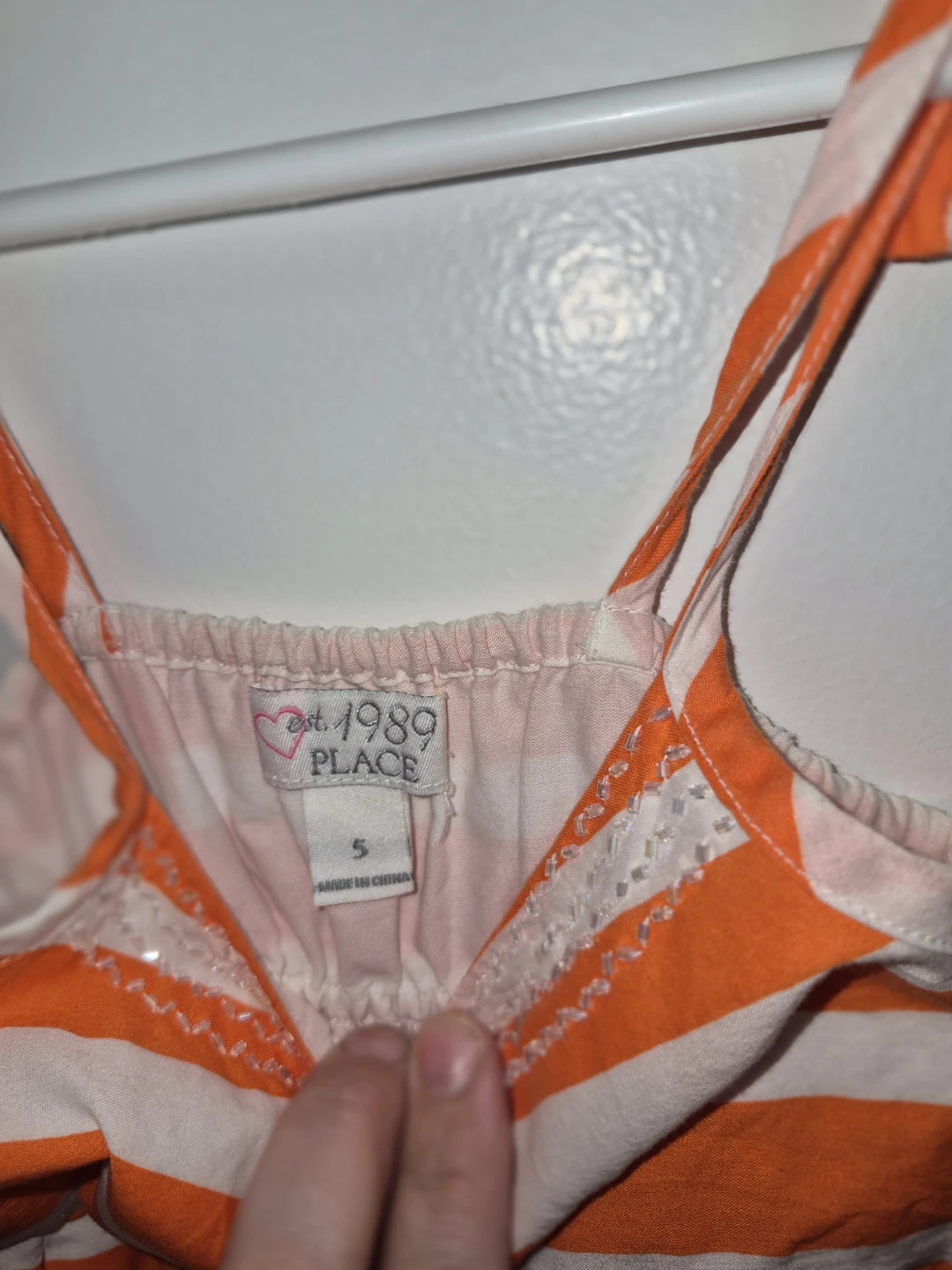 The Children's Place Orange & White Dress - Size 5 - photo 2