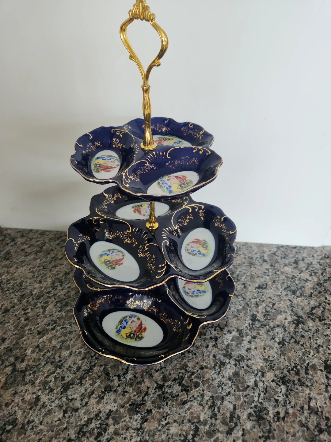 Thun Czech Republic Porcelain Tiered Serving Stand