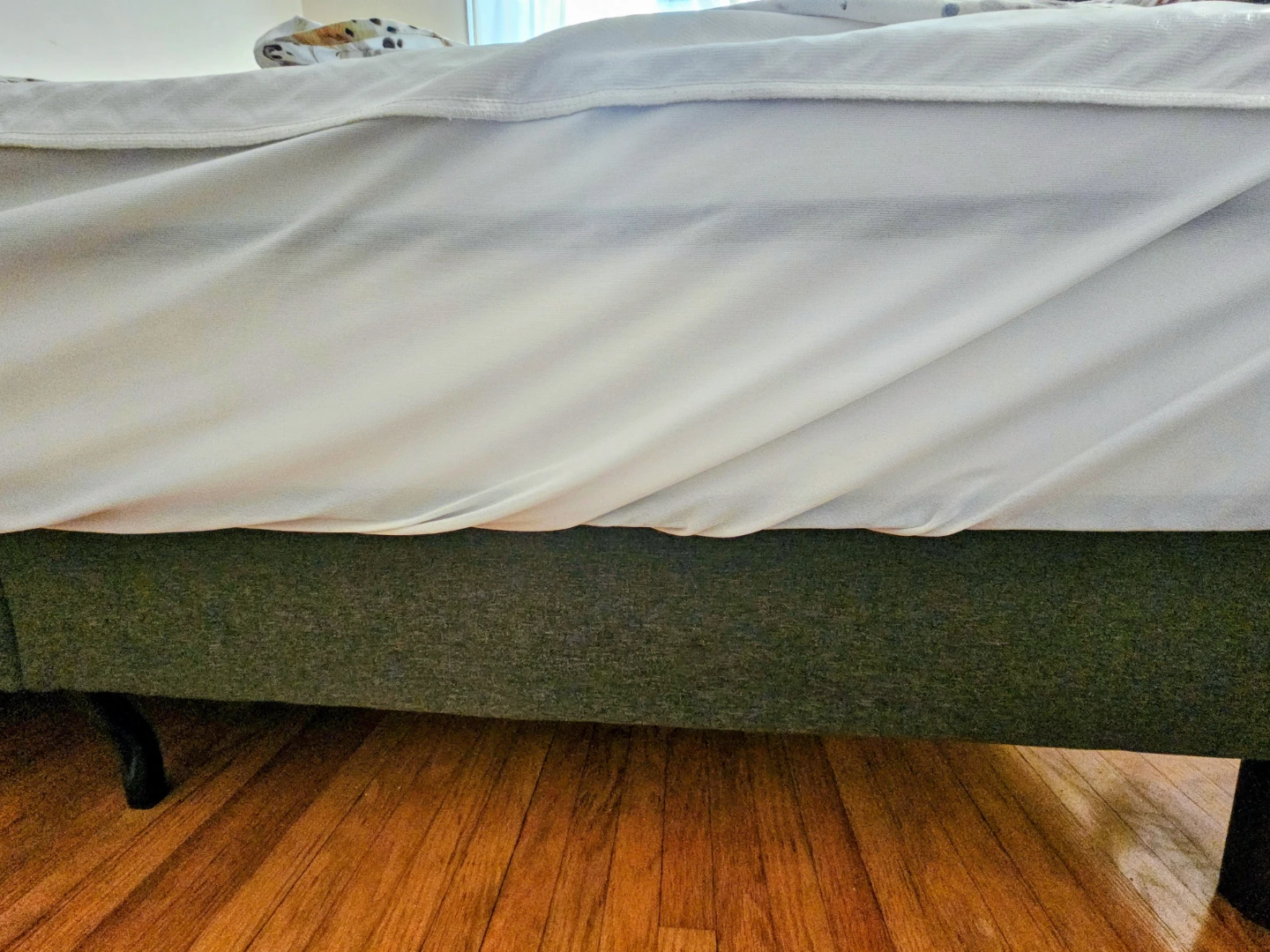 Grey Upholstered King Bed Frame +Mattress - photo 3
