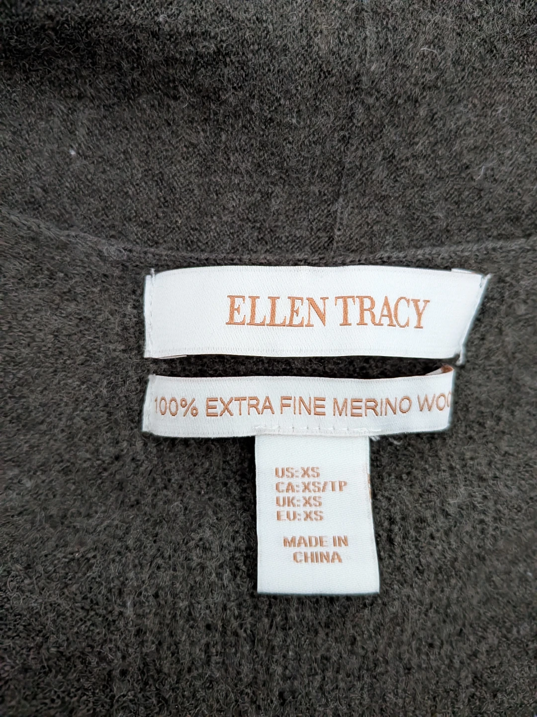 Ellen Tracy Merino Wool Cardigan - XS