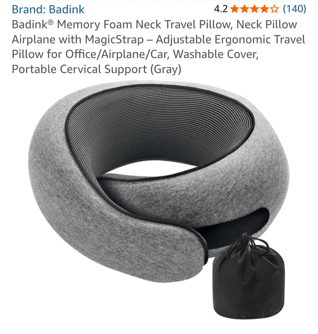 Memory Foam Neck Travel Pillow, Neck Pillow Airplane with....