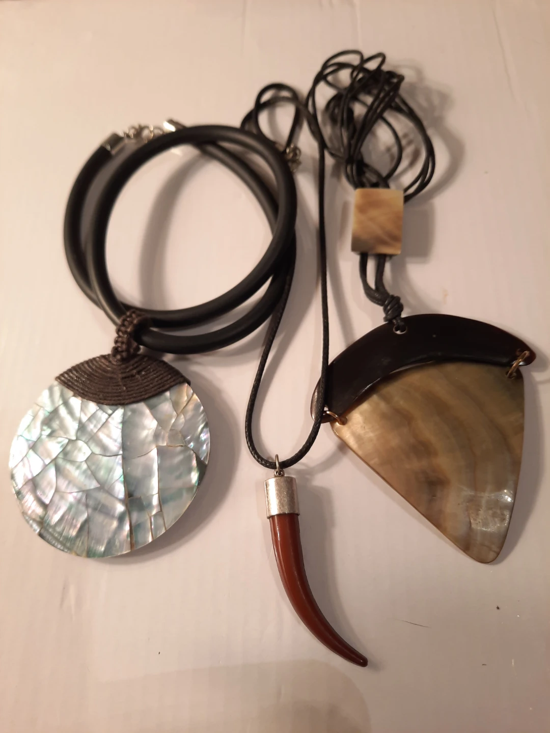 Assorted Mother of Pearl & Shell Pendants with Necklaces