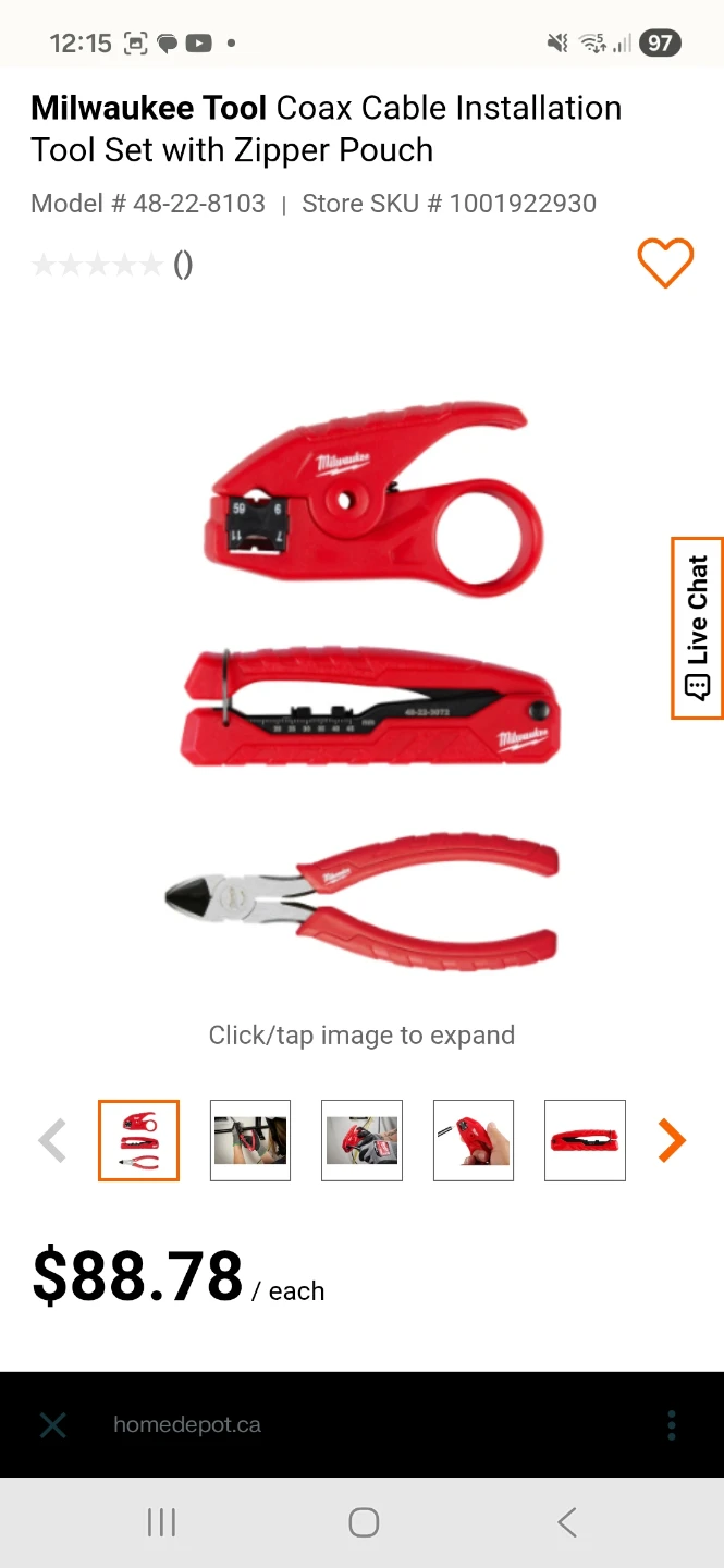 Milwaukee Coax Cable Installation Tool Set with Zipper Pouch