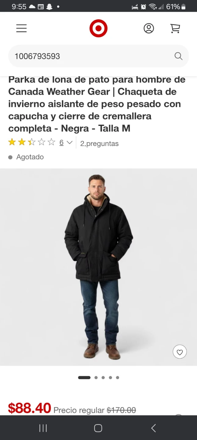 Canada Weather Gear Parka - Men's Size M