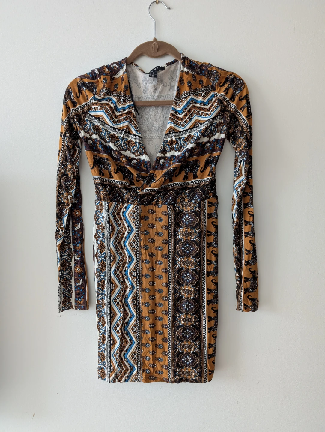 Forever 21 Brown Patterned Dress - Size L