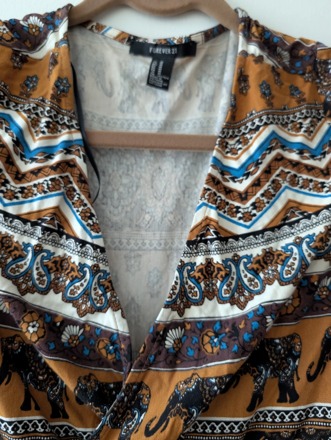 Forever 21 Brown Patterned Dress - Size L - photo 2