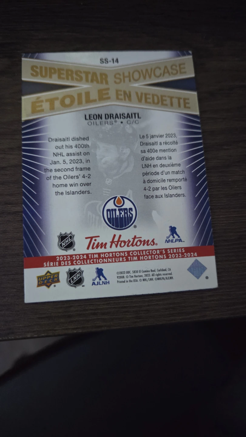 Leon Draisaitl Oilers Hockey Card - photo 2