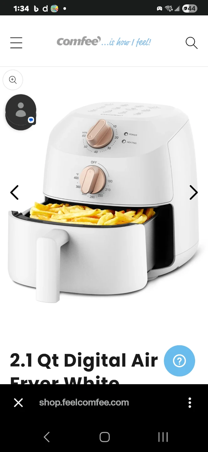 Air Fryer - White_Comfee 2.1 Qt Digital - photo 4