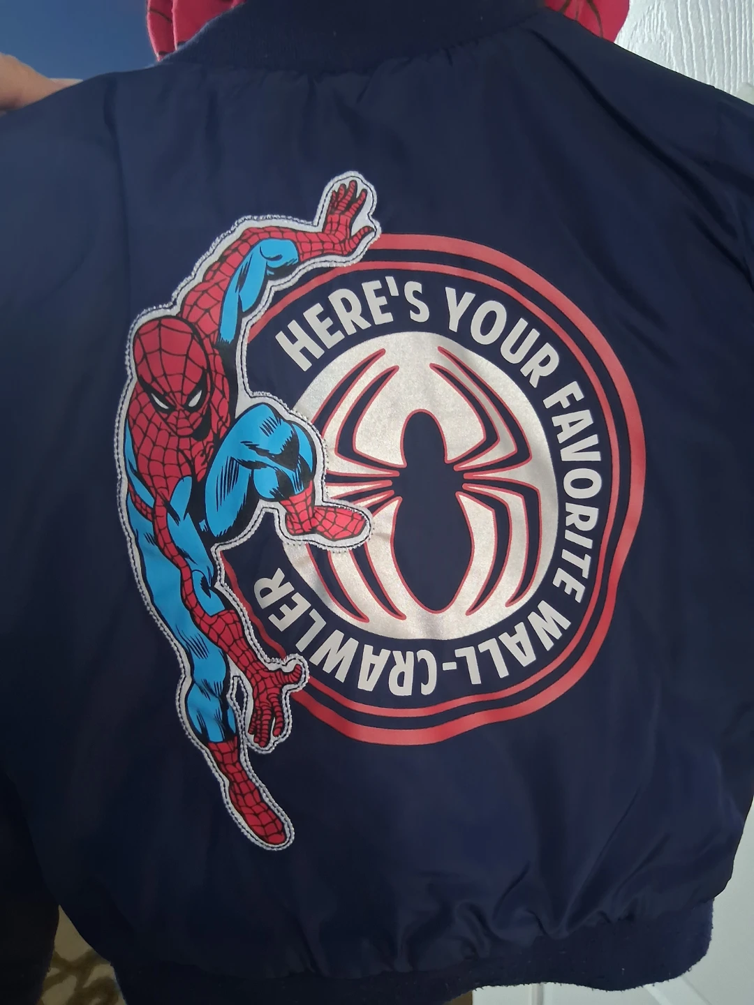 Marvel Spider-Man Navy Blue Bomber Jacket for Kids - photo 2