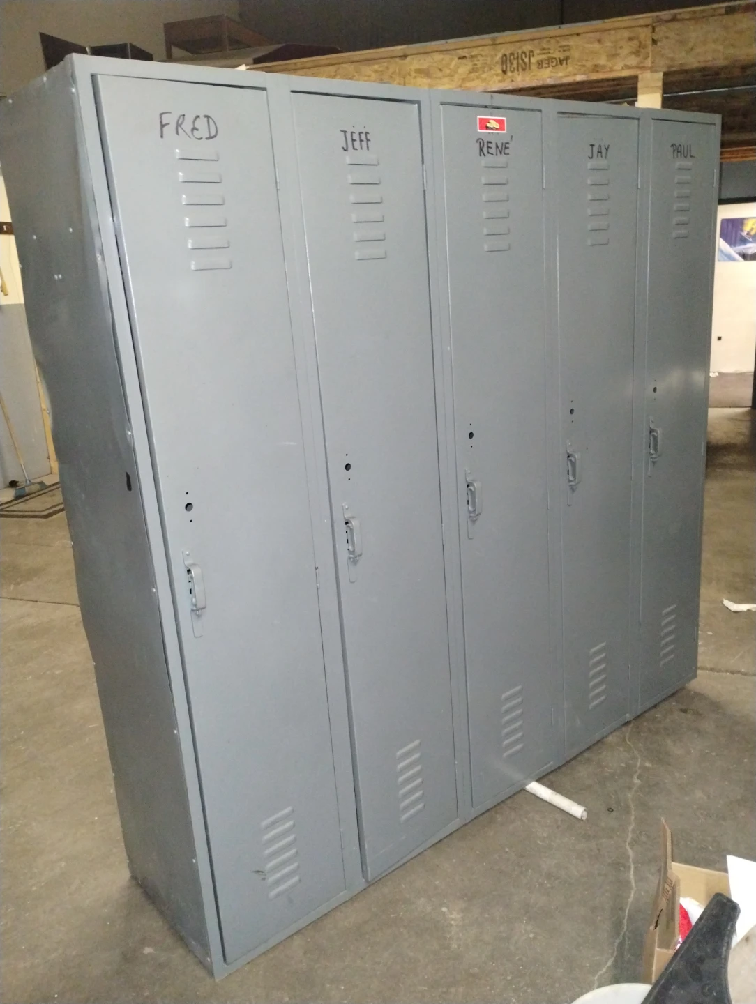 5 Used Metal Lockers - Grey