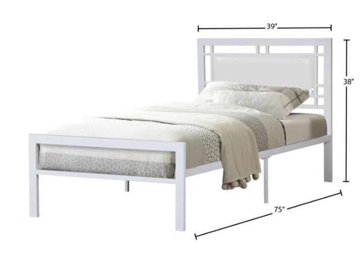 White Metal Twin Bed Frame