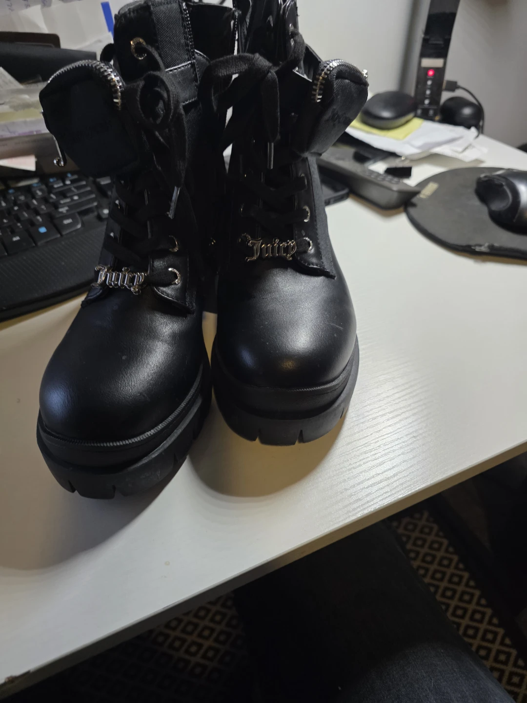 Juicy Couture Black Combat Boots