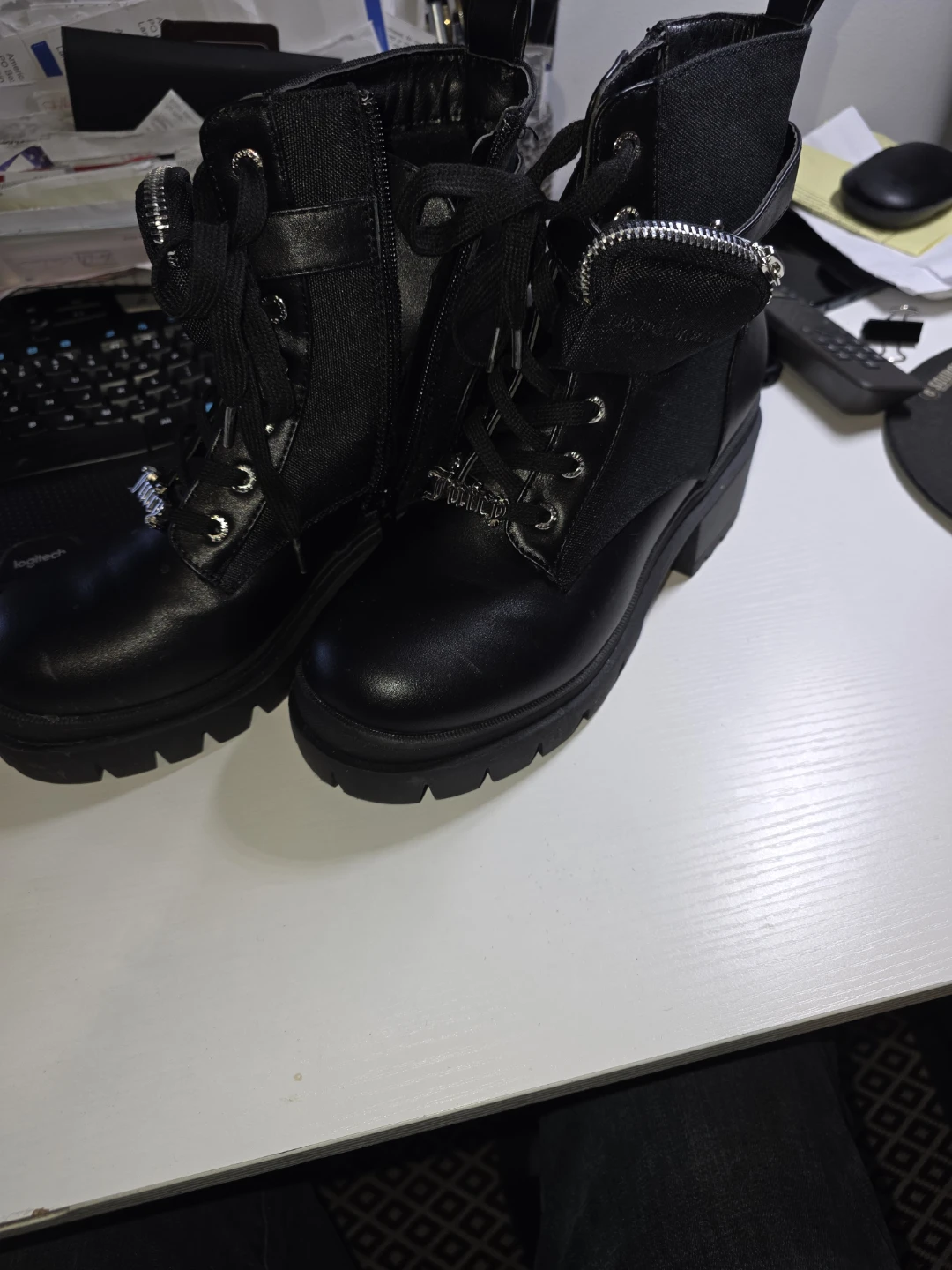 Juicy Couture Black Combat Boots - photo 2