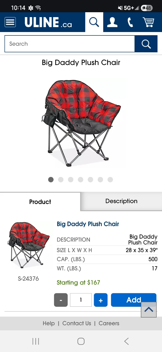 Big Daddy Plush Chair - Outdoor Folding Chair