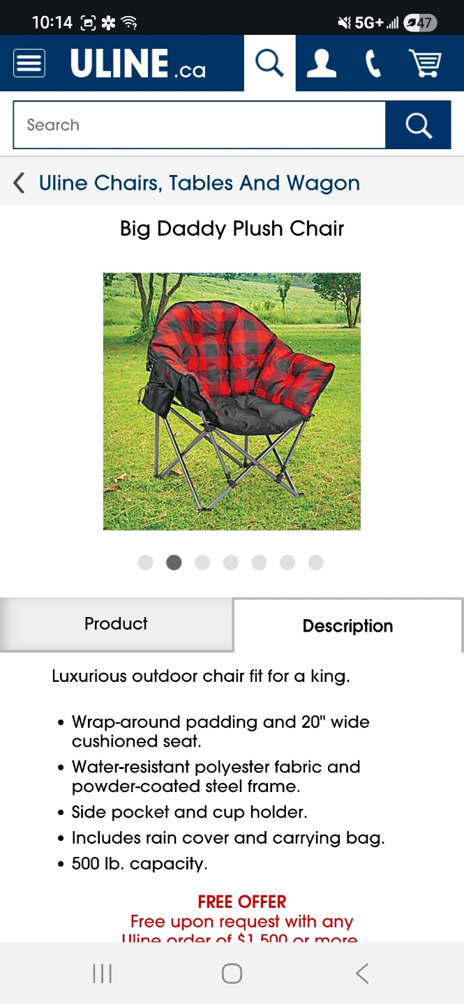 Big Daddy Plush Chair - Outdoor Folding Chair - photo 2