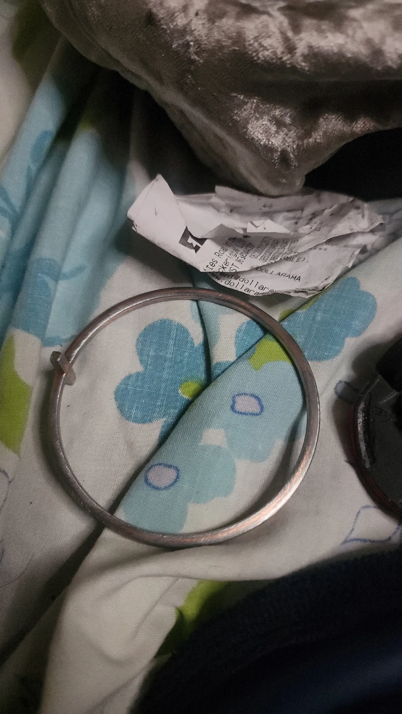 Silver-tone Bangle Bracelet with Cross Charm and Rhinestones - photo 2