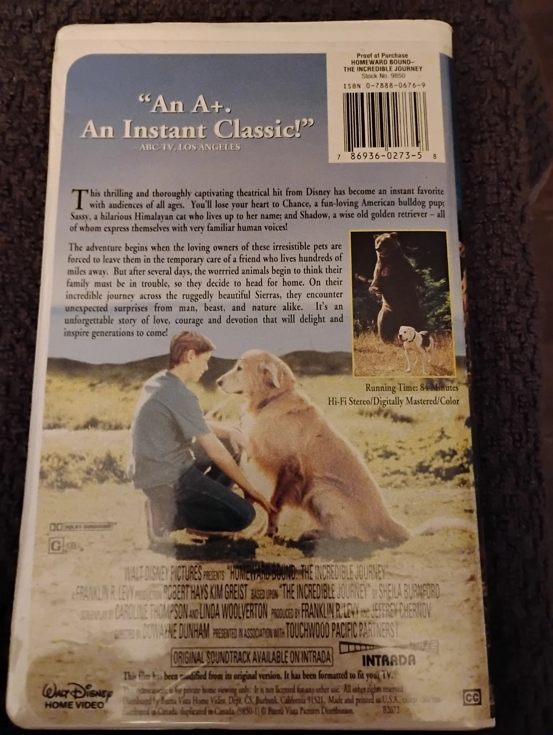 VINTAGE! VHS - HOMEWARD BOUND: THE INCREDIBLE JOURNEY - photo 2