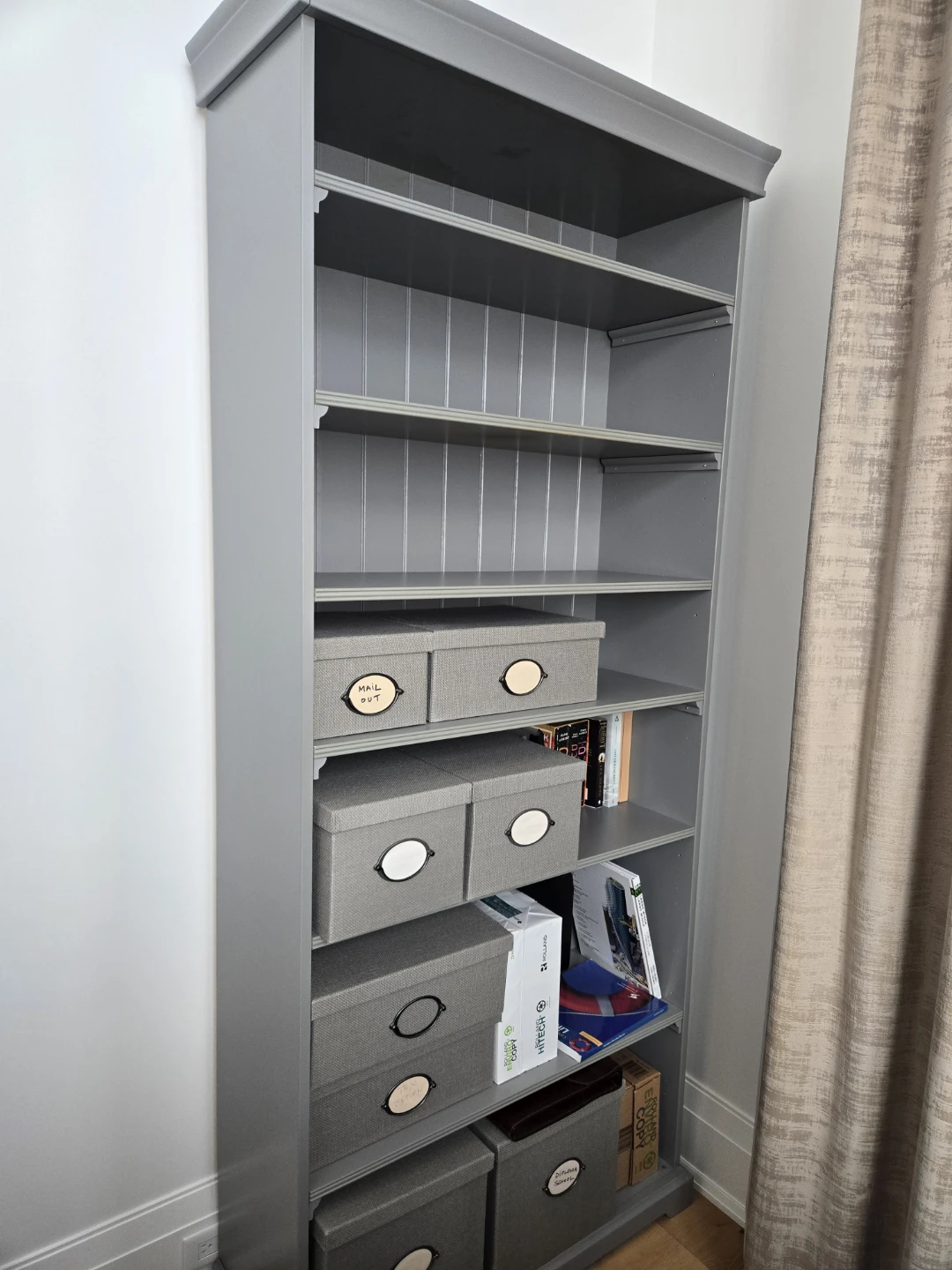 Grey Bookshelf and 2 Desk Sets
