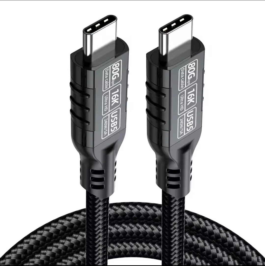 Thunderbolt 5 USB 5 Cable Fast Charging Data 16K@60Hz 80Gbps