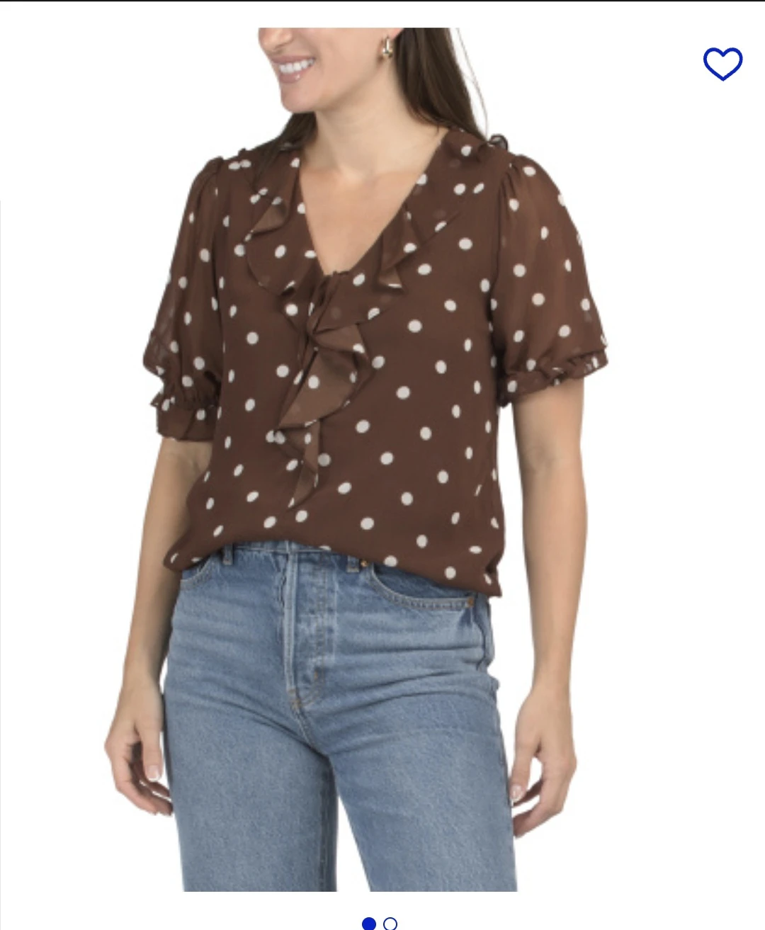 Cupcakes and Cashmere Brown Polka Dot Blouse - 1X