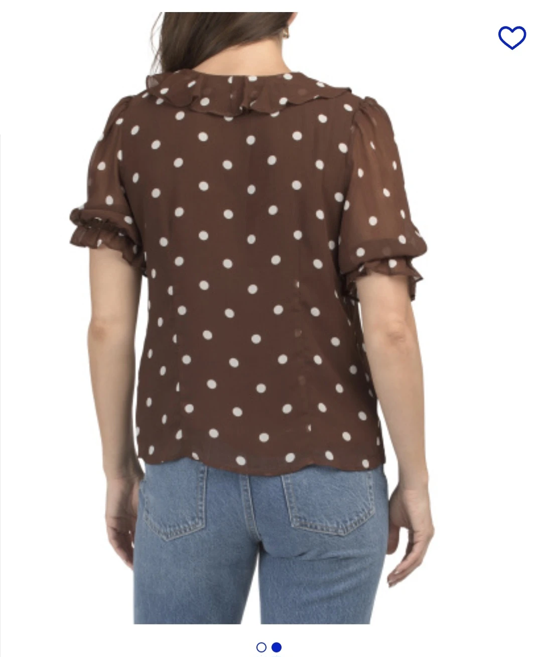 Cupcakes and Cashmere Brown Polka Dot Blouse - 1X - photo 2