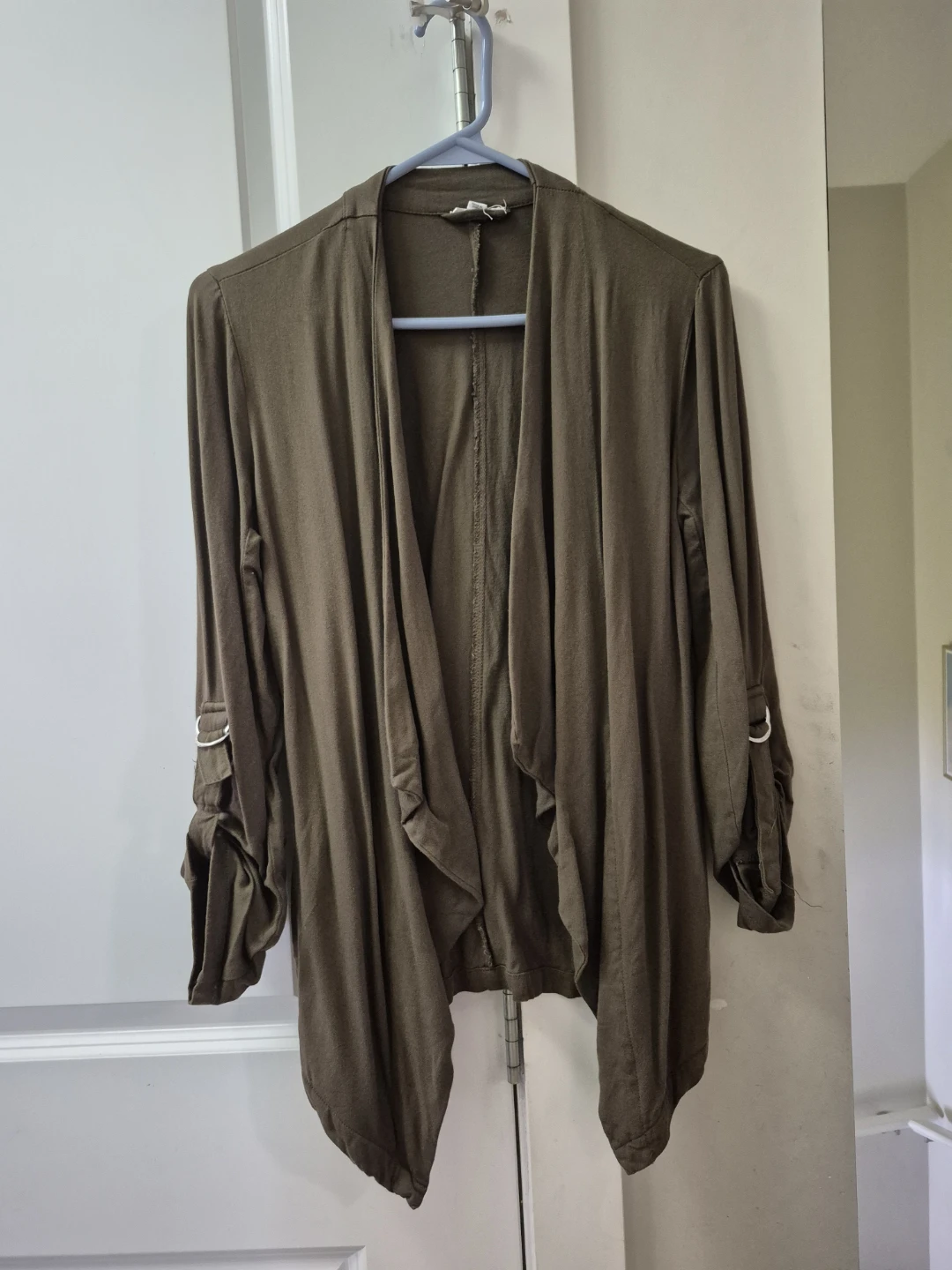 ARDENE Olive Green Drape Cardigan Size XS