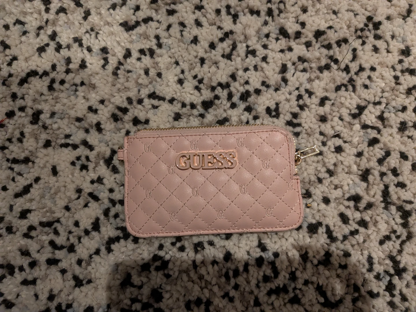 Guess Pink Quilted Card Holder