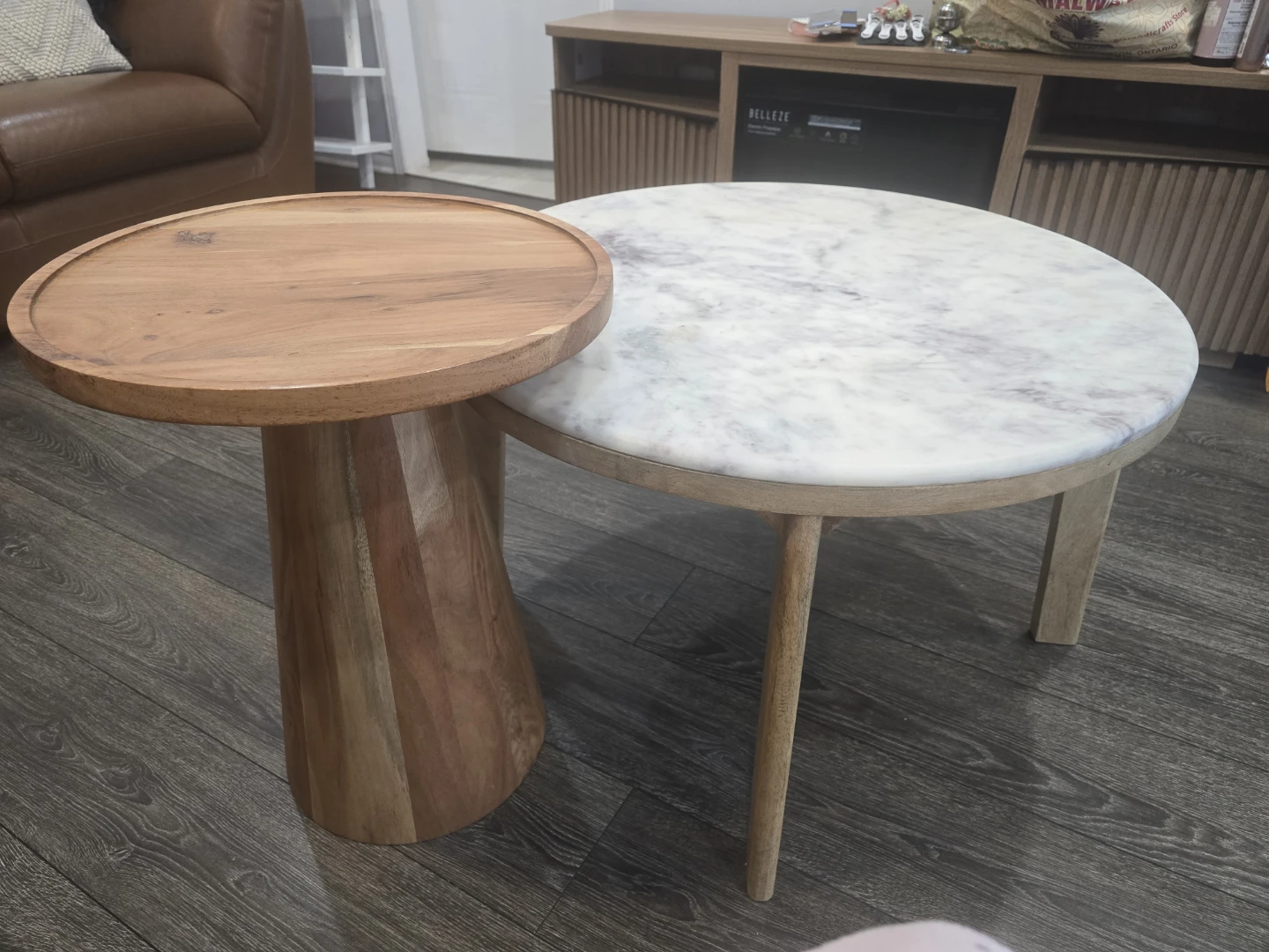 Marble & Wood Nesting Coffee Tables