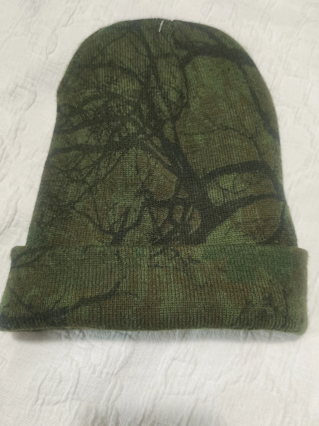 Green Camo Knit Beanie