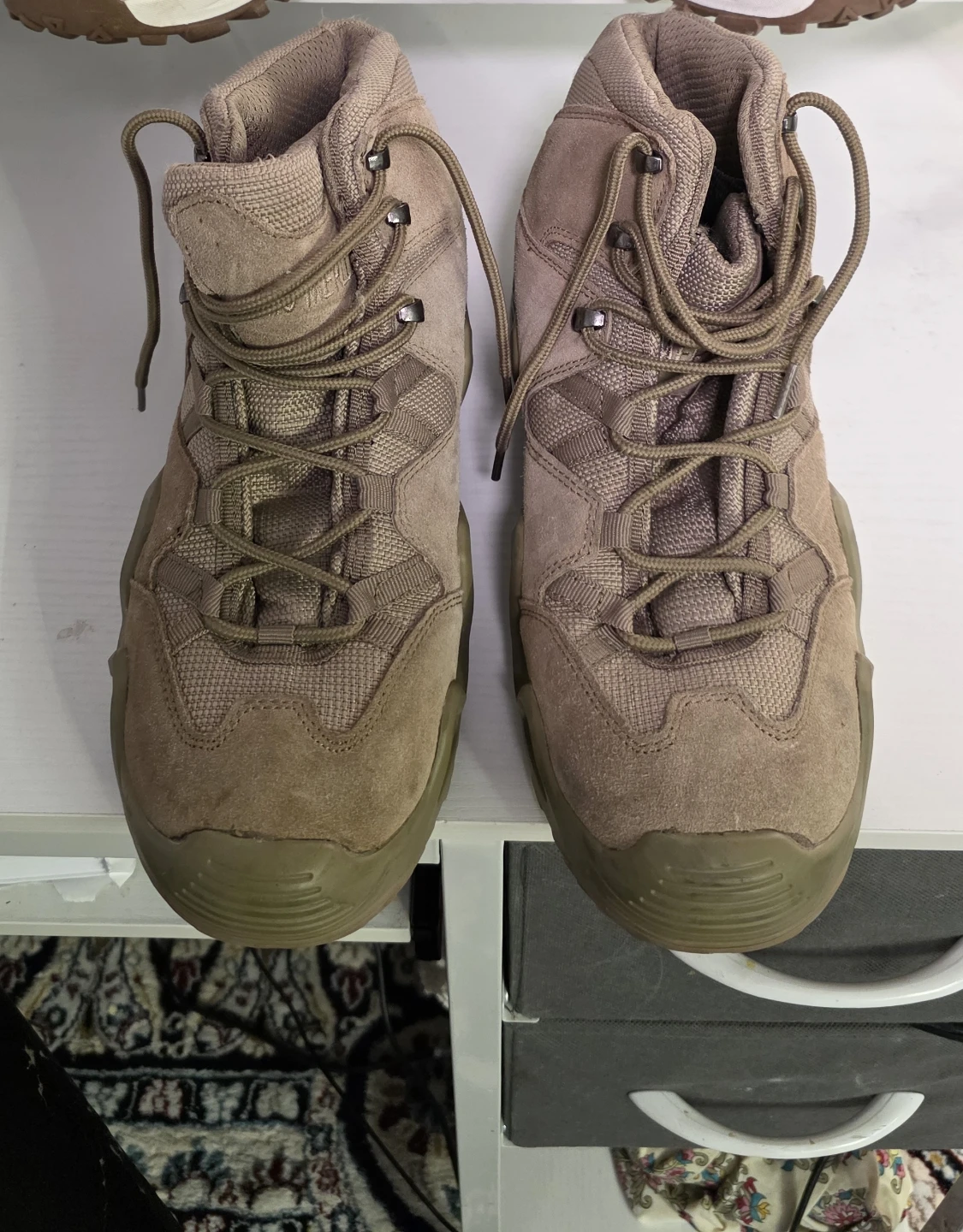 Pair of Tan Suede Hiking Boots - photo 2