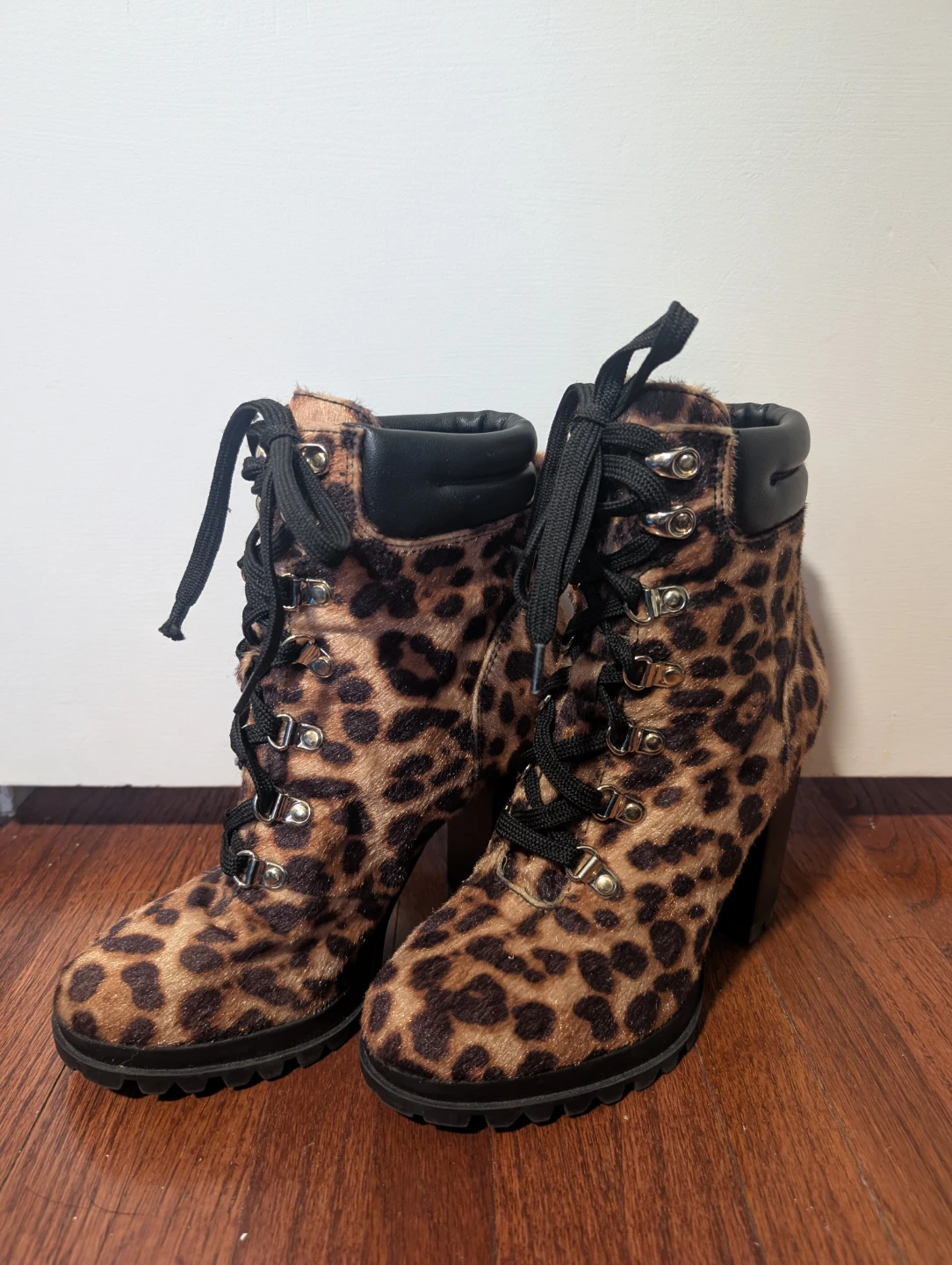 Aldo Leopard Print Heeled Boots - Size 7
