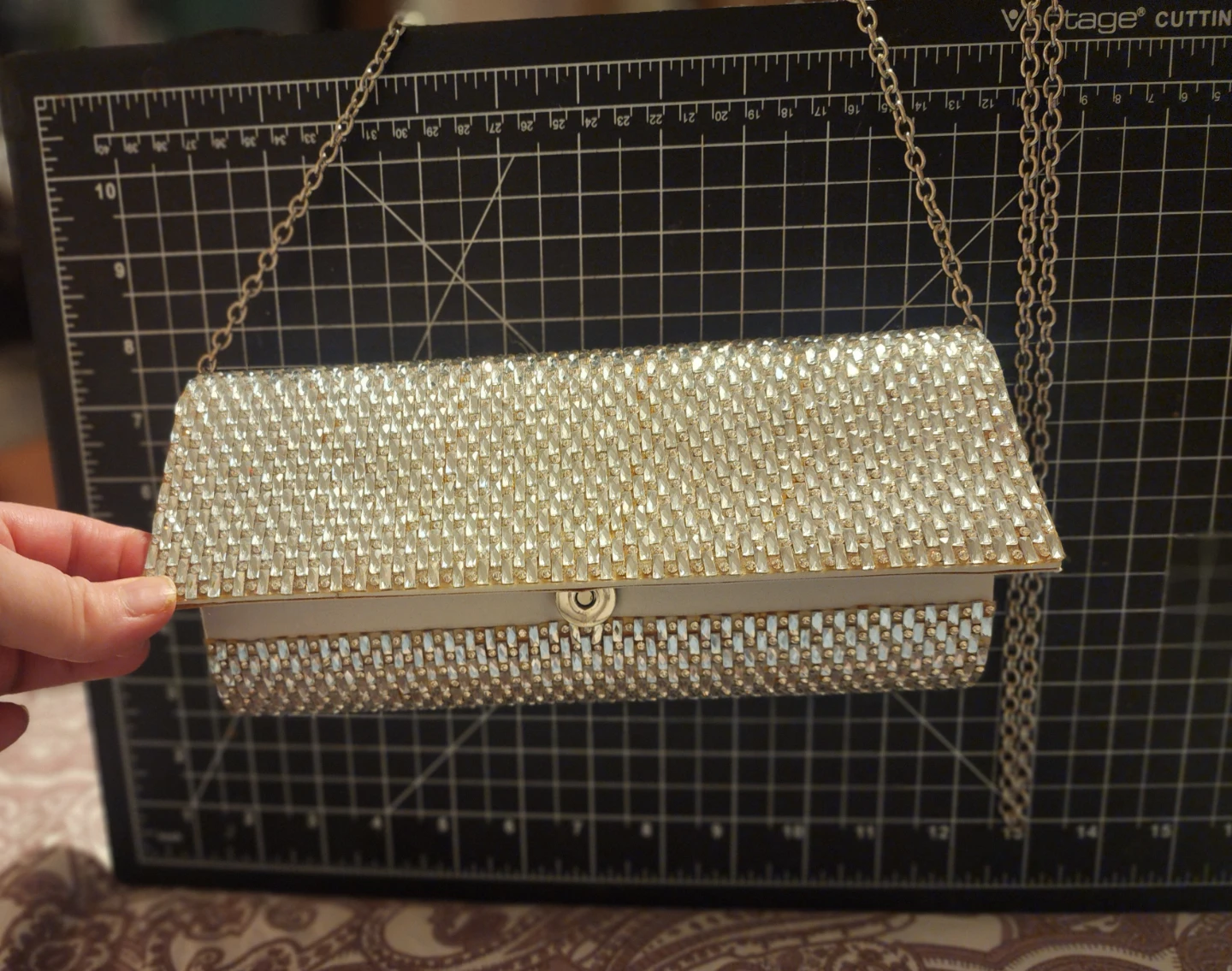 Aldo Silver Embellished Clutch Purse
