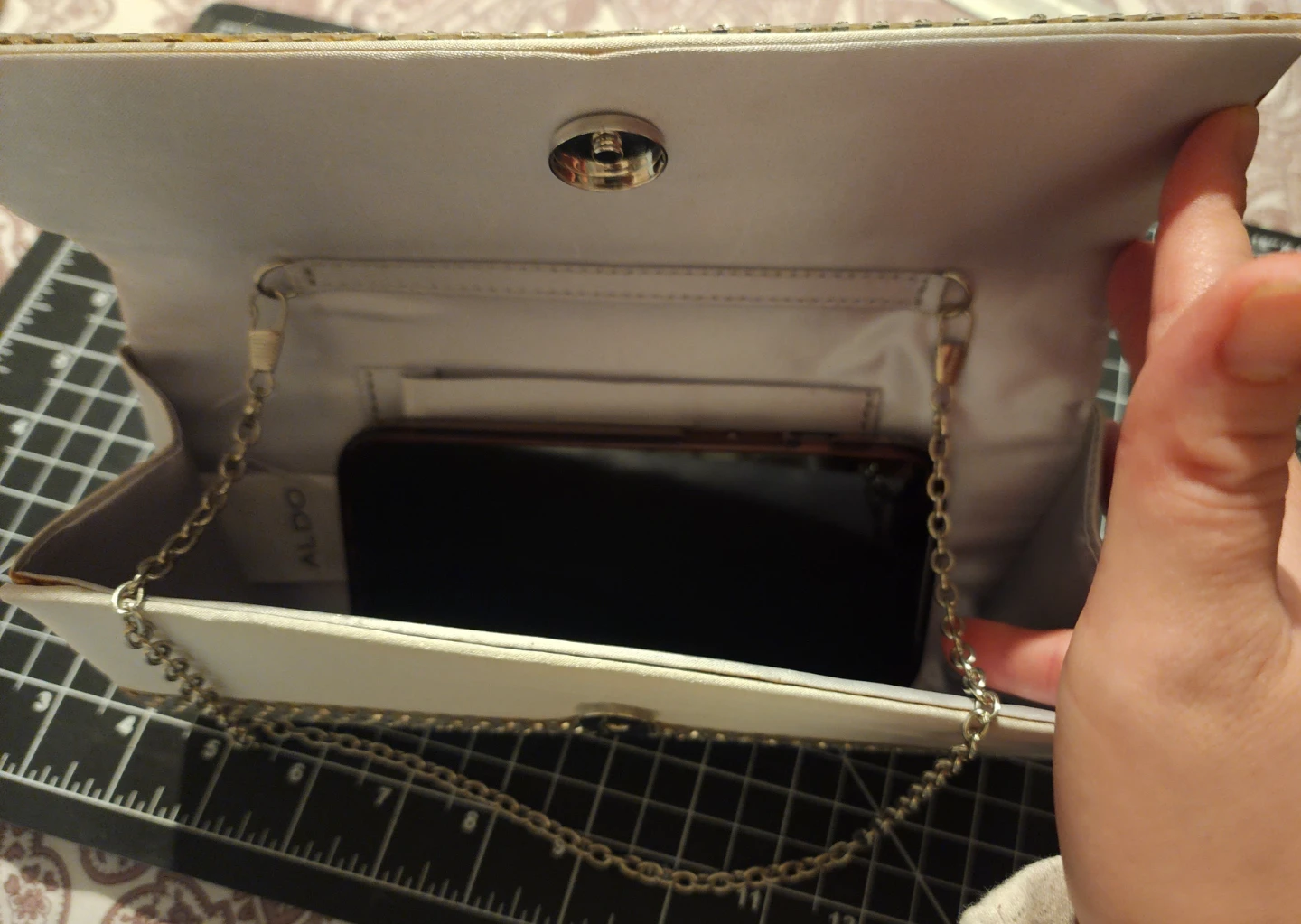 Aldo Silver Embellished Clutch Purse - photo 3