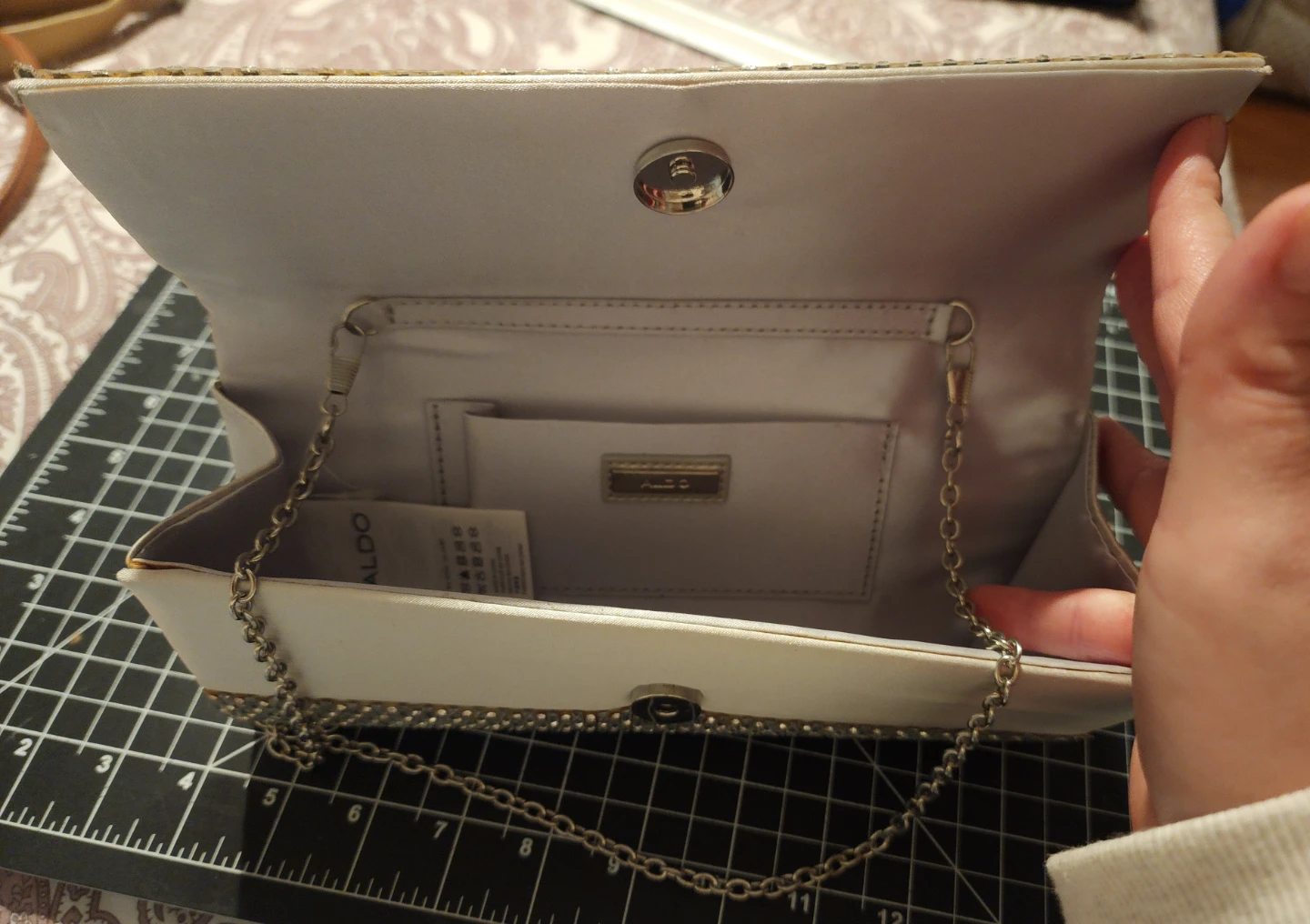 Aldo Silver Embellished Clutch Purse - photo 4