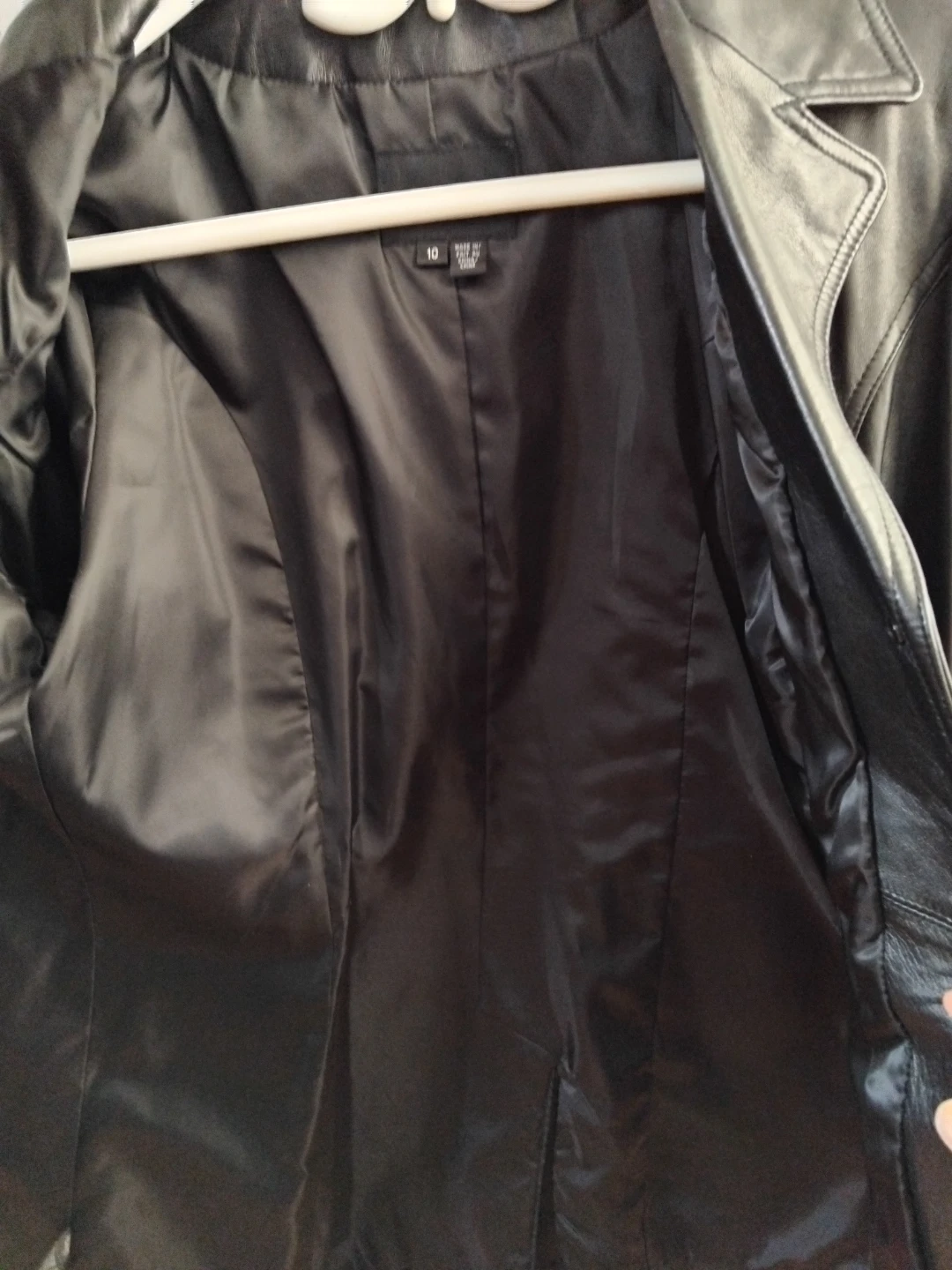 Genuine Black Leather Jacket - Size 10 - photo 4