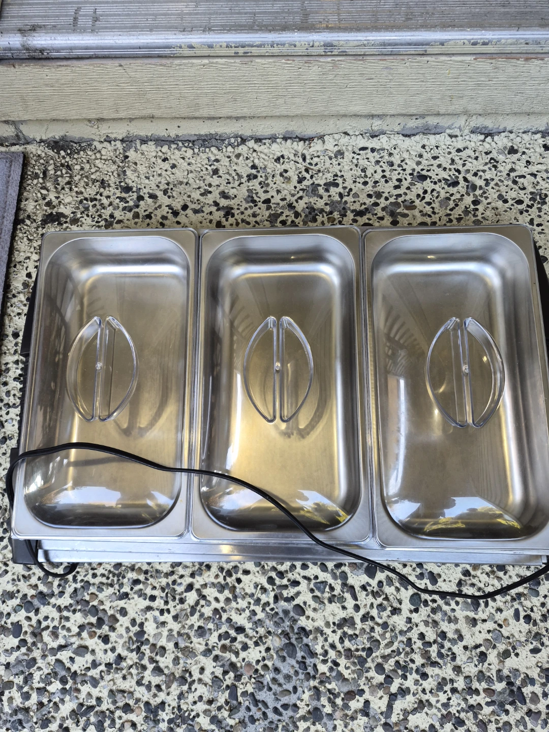 3-Compartment Food Warmer Steamer Chafer
