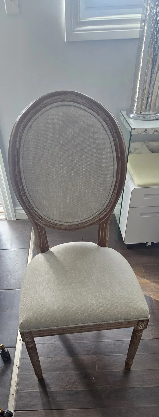 Glass Dining Table with 6 Restoration Hardware Chairs - photo 4