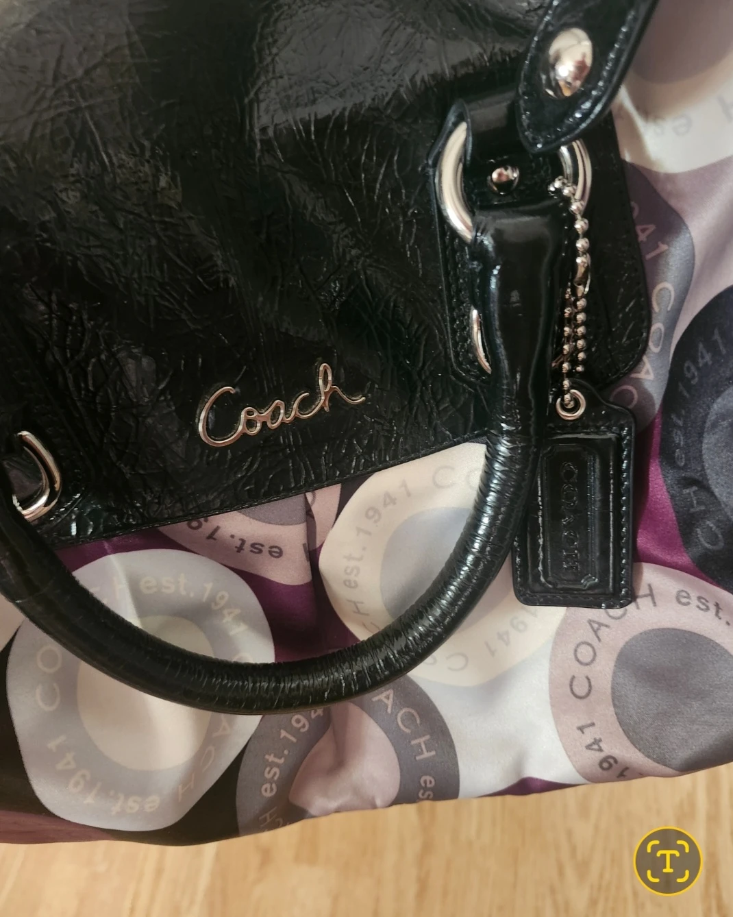 Coach Black & Purple Ladies Purse