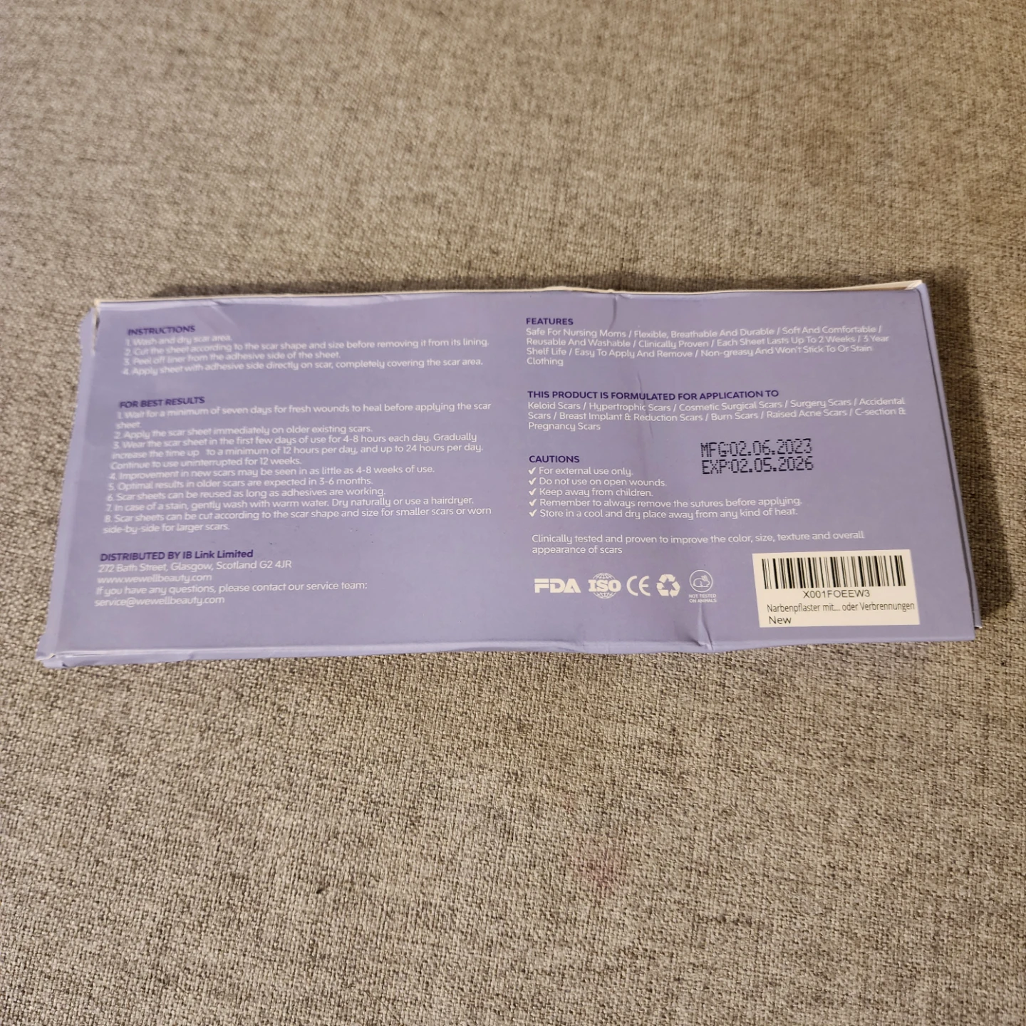 WEWELL Silicone Scar Removal Sheets (4 Count) - photo 2