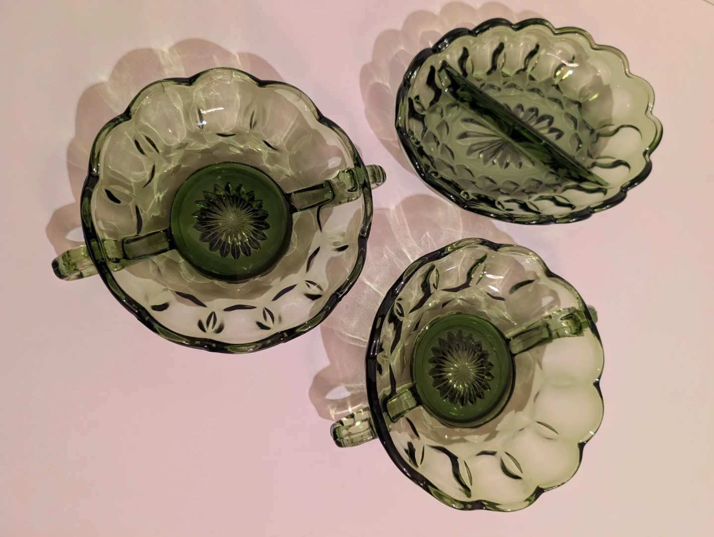 Vintage Anchor Hocking Fairfield Avocado Green Glass (3 pcs)