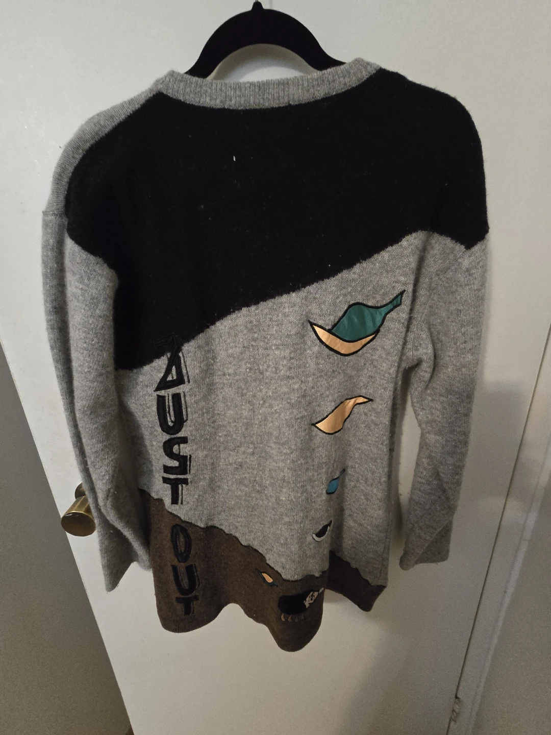 Just Out Grey Multicolor Sweater- Vintage size S- M - photo 2