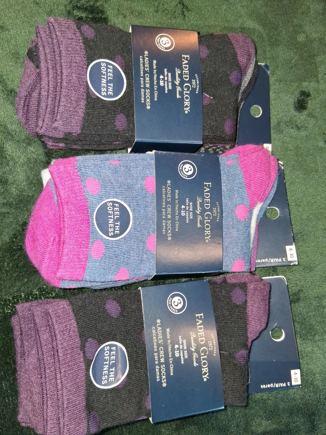 Ladies crew socks 3 pairs set - photo 2