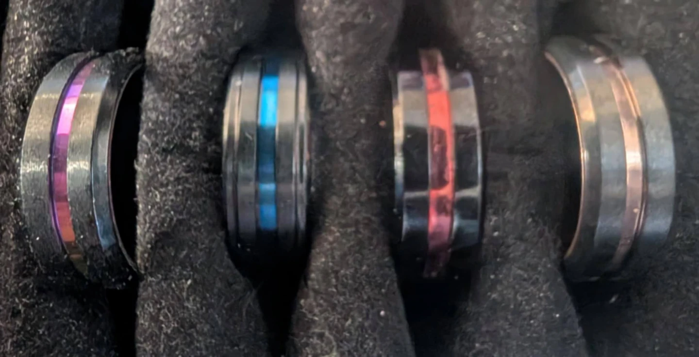 Men's Bands with Coloured Inlays