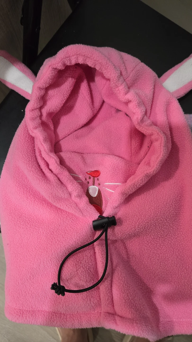 🧡Pink Bunny Ear Fleece ski mask