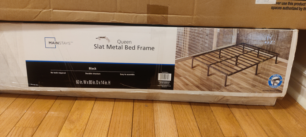 Mainstays Queen Slat Metal Bed Frame - Black