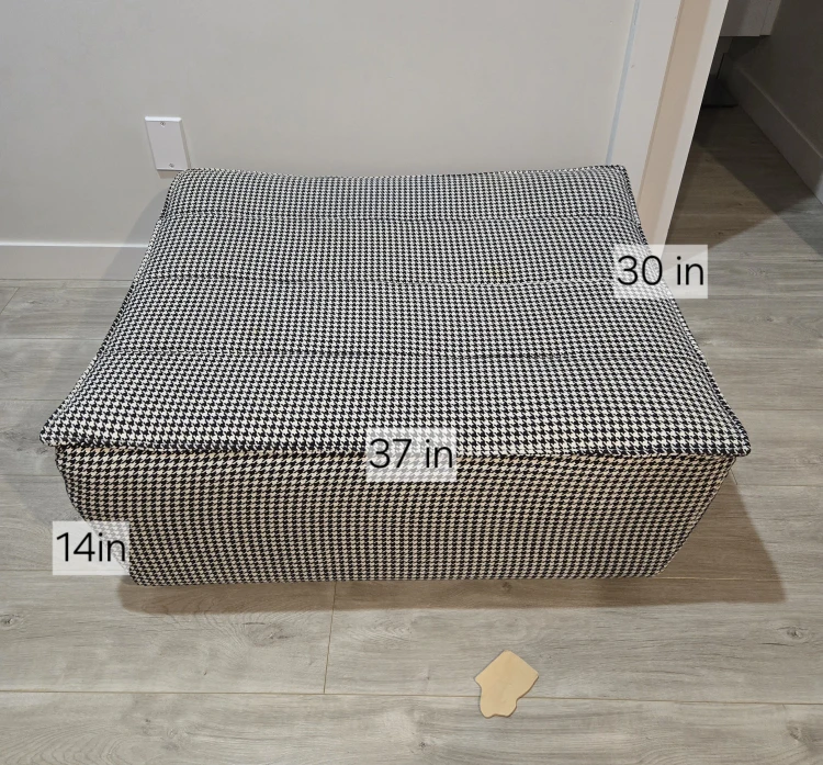 Houndstooth Ottoman - 37 x 30 x 14 inches