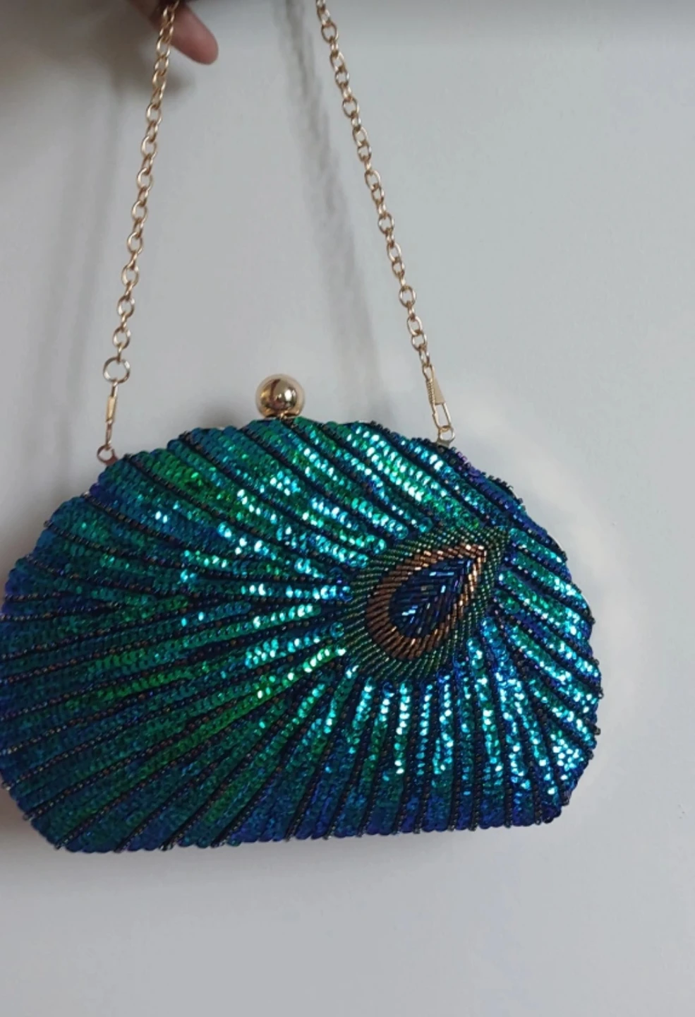 🧡Brand new Peacock Sequin Clutch Evening Bag