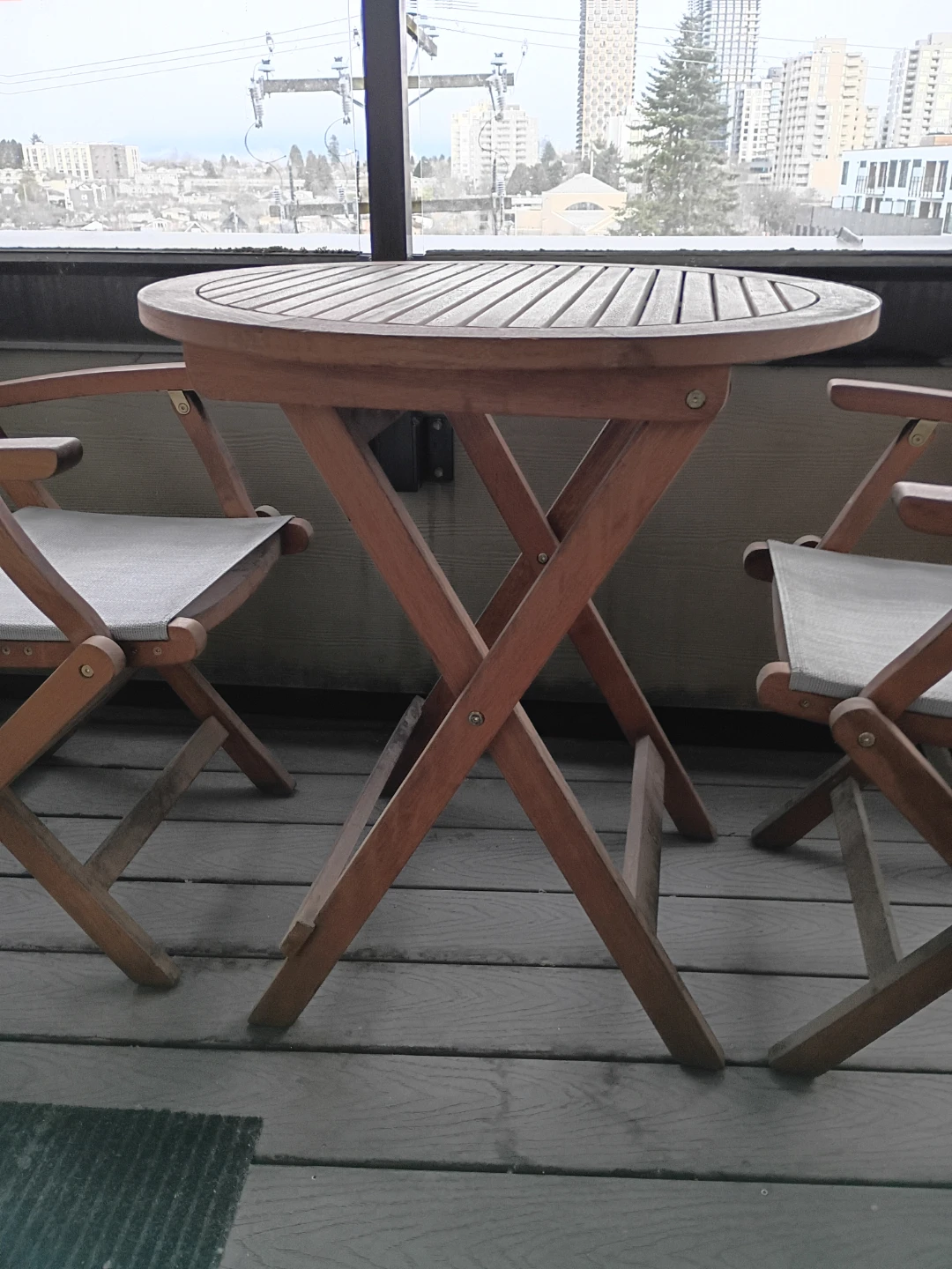 Wooden Patio Set - Folding Table & Chairs - photo 4