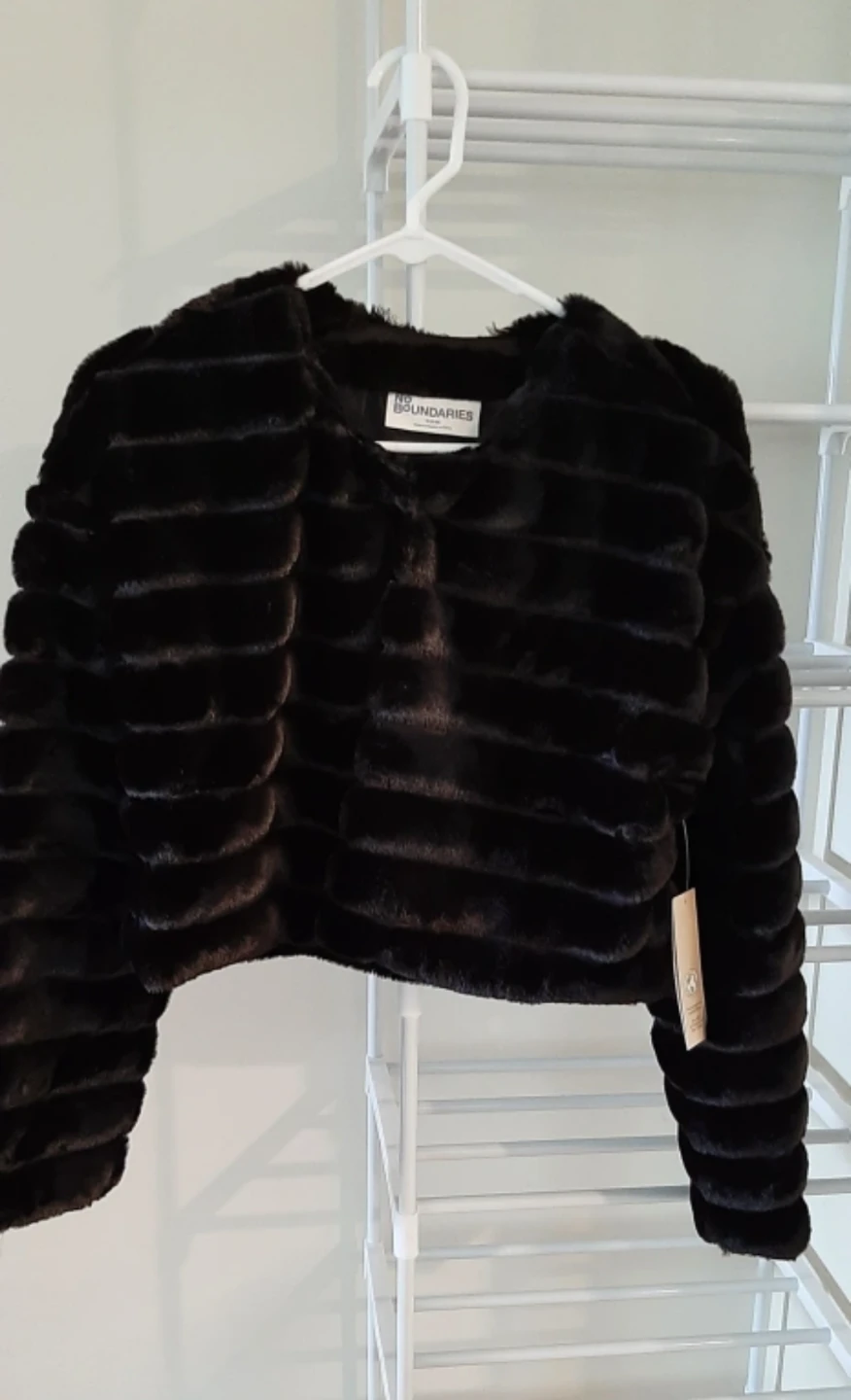 No Boundaries Quilted Fur Jacket - Size M (8-10)