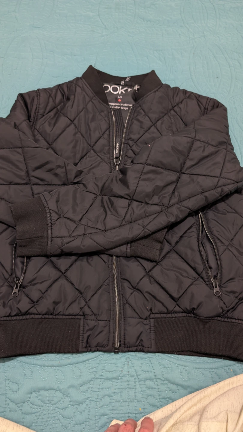 OOKPIK Black Quilted Bomber Jacket - Size L/G - photo 2